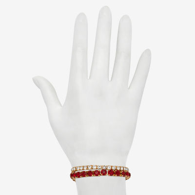 Bijoux Bar Delicates Gold Tone Womens 2-pc. Multi Color Glass Bracelet Set