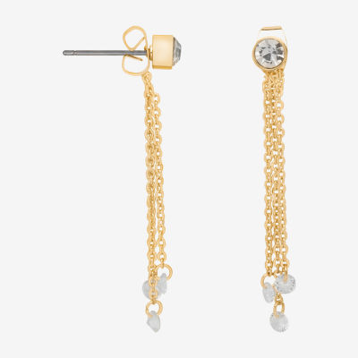 Bijoux Bar Delicates Gold Tone Womens Cubic Zirconia Drop Earrings