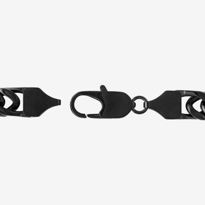 Mens Stainless Steel 8 3/4 Inch Solid Curb Chain Bracelet