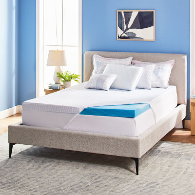 Serta® 3 In Soothing Cool Memory Foam Mattress Topper, Color: Blue