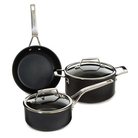 BergHOFF Essentials Ano Hard Anodized Non-Stick 5-pc. For-Two Cookware Set, One Size, Black