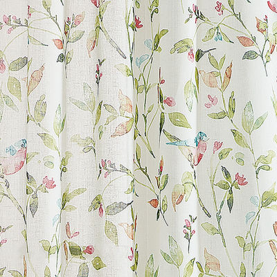 Martha Stewart Kensington Garden Print Rod Pocket Light-Filtering Set of 2 Curtain Panel