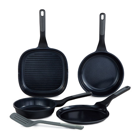 BergHOFF Leo Stone+ Ceramic Non-Stick Specialty 5-pc. Cookware Set, One Size, Black