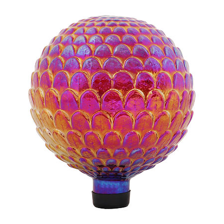 Net Health Shops Red Scalloped Gazing Globe - 10 Inch Plastic Yard Art In Pink