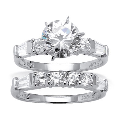 DiamonArt® Womens 3 1/2 CT. T.W White Cubic Zirconia 10K White Gold ...