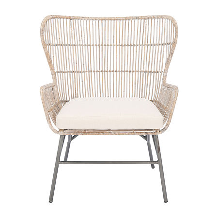 Lenu Rattan Accent Chair, One Size, White