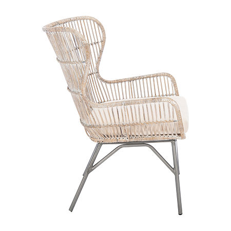 Lenu Rattan Accent Chair, One Size, White