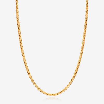 Womens 14K Gold 20 Inch Box Chain Necklace