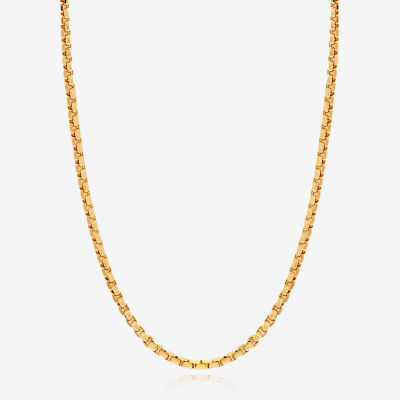 14K Gold Inch Hollow Box Chain Necklace