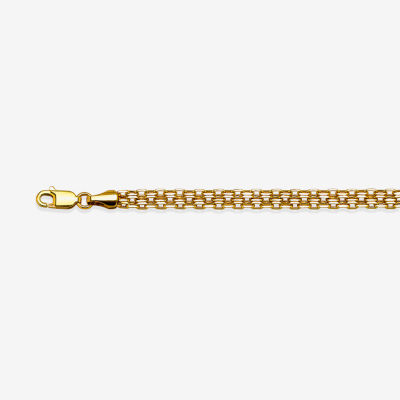 10K Gold 7.25 Inch Hollow Bismark Link Bracelet