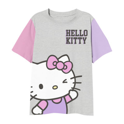 Big Girls Crew Neck Hello Kitty Short Sleeve Graphic T-Shirt