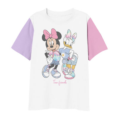Big Girls Crew Neck Minnie Mouse Short Sleeve Graphic T-Shirt