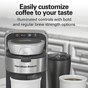 Hamilton Beach - Convenient Craft 8-Cup Automatic or Manual Pour-Over Coffee Maker - White