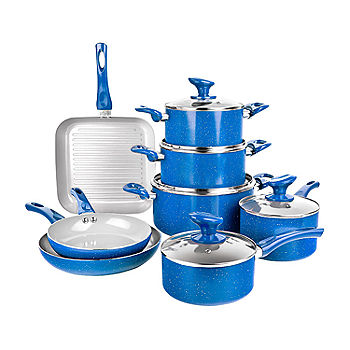 Granite Stone Blue Cookware Sets Nonstick Pots and Pans Set– 10pc Cookware  Sets |+ 5 Piece Utensil Set| Cookware Pots and Pans for Cooking Pan Set 