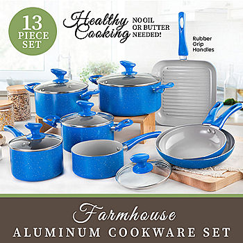 Nonstick Ceramic Cookware Set 13-Piece, Healthy Pots and Pans Set