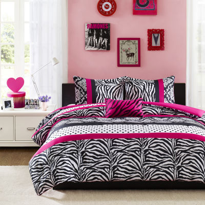 Mizone Gemma Zebra Comforter Set, Color: Pink