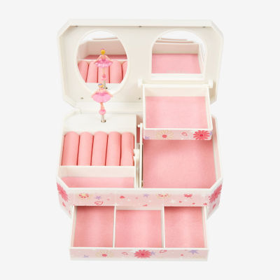 Mele and Co Hayley Floral Musical Ballerina Pink Jewelry Box