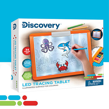  Discovery Neon LED Glow Drawing Board, Clear Display Tracing  Tablet W/ 4 Markers + 36 Light-Up Colors & Effects, Portable Travel Size,  Easy Clean Surface, Digital Creative Activity Toy, Kids Art