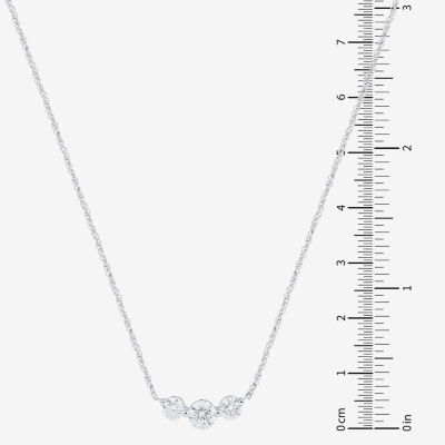 (Si1-Si2/ H-I) Womens 1 CT. T.W. Lab Grown White Diamond 10K White Gold Round 18 Inch Pendant Necklace