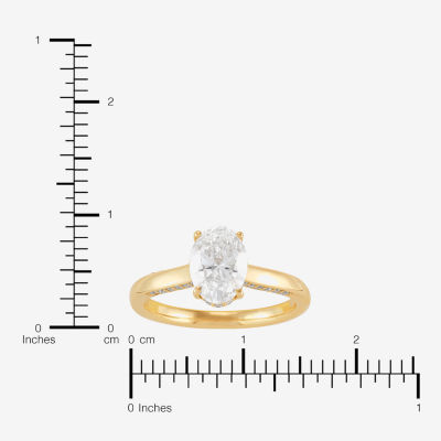 (H-I / Si1-Si2) Womens 1 3/4 CT. T.W. Lab Grown White Diamond 10K Gold Oval Solitaire Engagement Ring