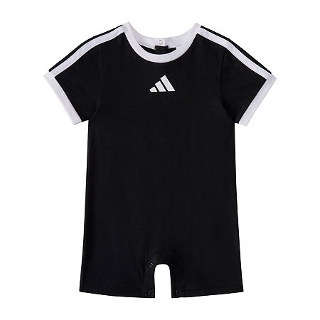 adidas Baby Boys Short Sleeve Romper, 12 Months, Black