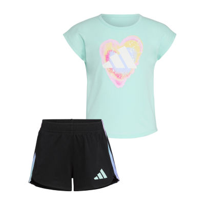 adidas Little Girls 2-pc. Short Set