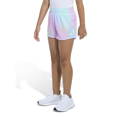 adidas Big Kid Girls Mid Rise Running Short, Color: Semi Flash