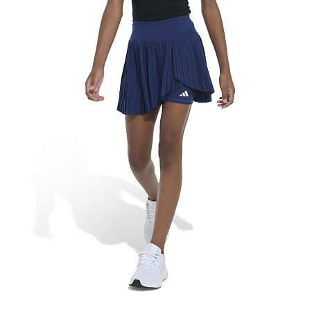 adidas Big Girls Mid Rise Skort, Large (14), Blue