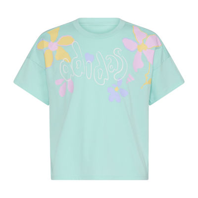 adidas Big Kid Girls Crew Neck Short Sleeve Loose Fit Graphic T-Shirt