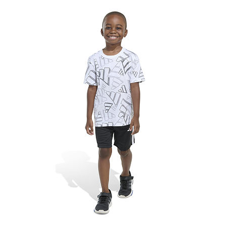 adidas Little Boys 2-pc. Short Set, 6, White