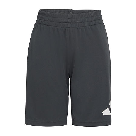 adidas Big Boys Mid Rise Pull-On Short, M (10-12) Husky, Gray