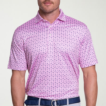 ARCHER LINKS Mens Classic Fit Short Sleeve Polo Shirt, Xx-large, Pink