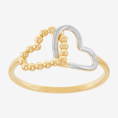 Gold Addiction Womens 15.5MM 10K Gold Heart Band