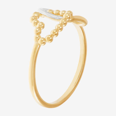 Gold Addiction Womens 15.5MM 10K Gold Heart Band