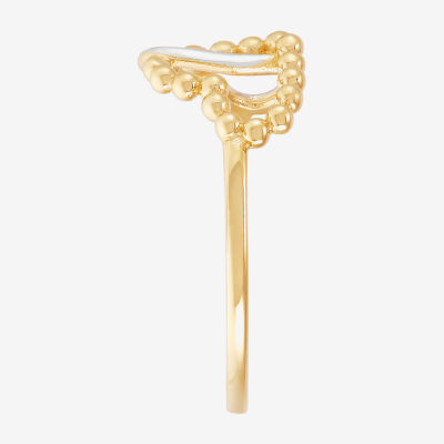 Gold Addiction Womens 15.5MM 10K Gold Heart Band