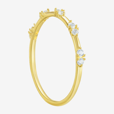 Gold Addiction Womens Cubic Zirconia 10K Gold Round Band
