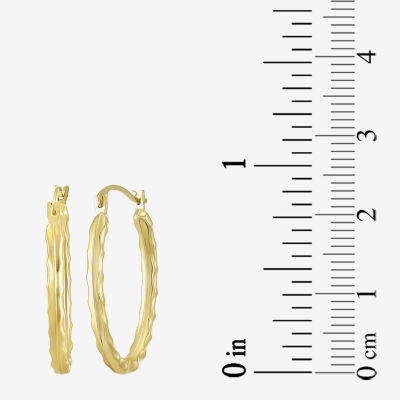 Womens 14K Gold 18mm Oval Hoop Earrings