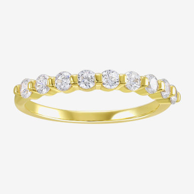 Silver Addiction Womens Cubic Zirconia 14K Gold Over Silver Round Ring Set