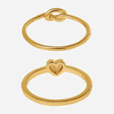 Limited Quantities! Womens 14K Gold Over Silver Ring Set