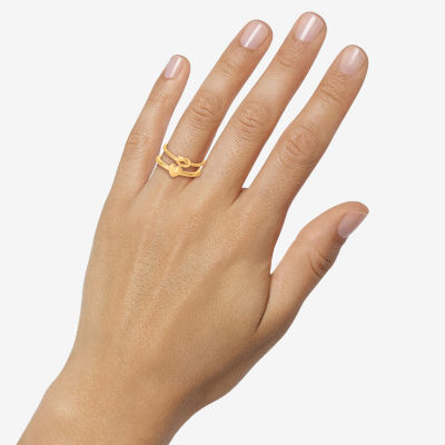 Limited Quantities! Womens 14K Gold Over Silver Ring Set