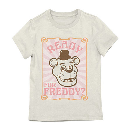 Bioworld Little & Big Kid Girls Crew Neck Short Sleeve Freddy Graphic T-shirt In Neutral