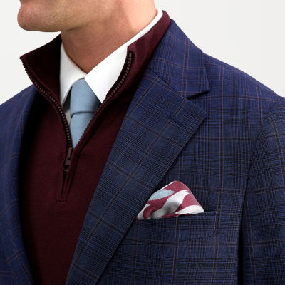 Haggar JMH Mens Slim Fit Plaid Suit Jacket