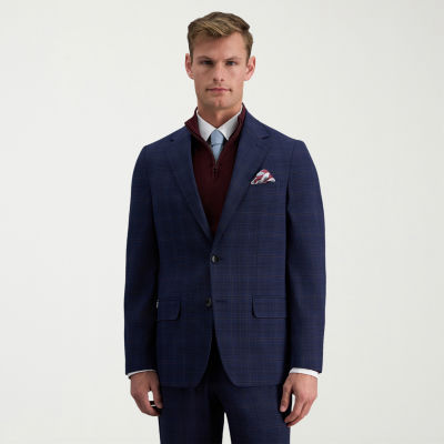 Haggar JMH Mens Slim Fit Plaid Suit Jacket