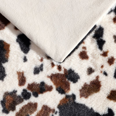 Wrangler Spotted Cow Print Washable Throw