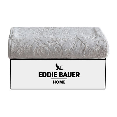 Eddie Bauer Woodblock Floral Washable Throw