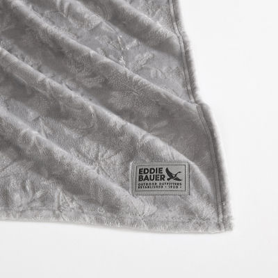 Eddie Bauer Woodblock Floral Washable Throw