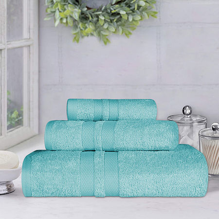 Superior Ultra Collection | 100% Cotton 3-pc. Quick Dry Solid Bath Towel Set In Blue