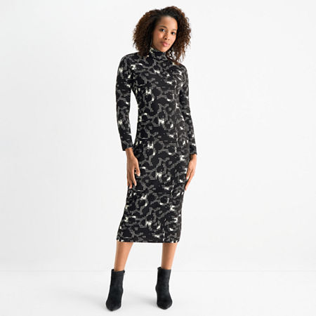 Hope & Wonder Womens Long Sleeve Maxi Dress In Black