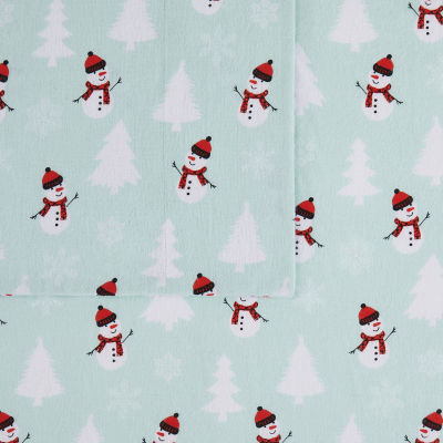 Truly Soft Snowman Wonderland Flannel Sheet Set
