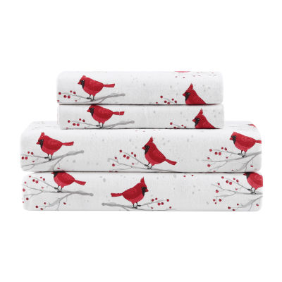 Truly Soft Cardinals Flannel Sheet Set
